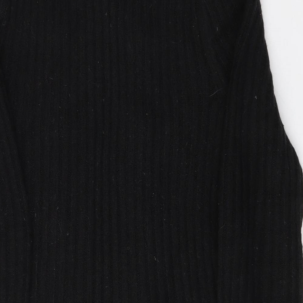 Marks and Spencer Womens Black Round Neck  Acrylic Pullover Jumper Size 12