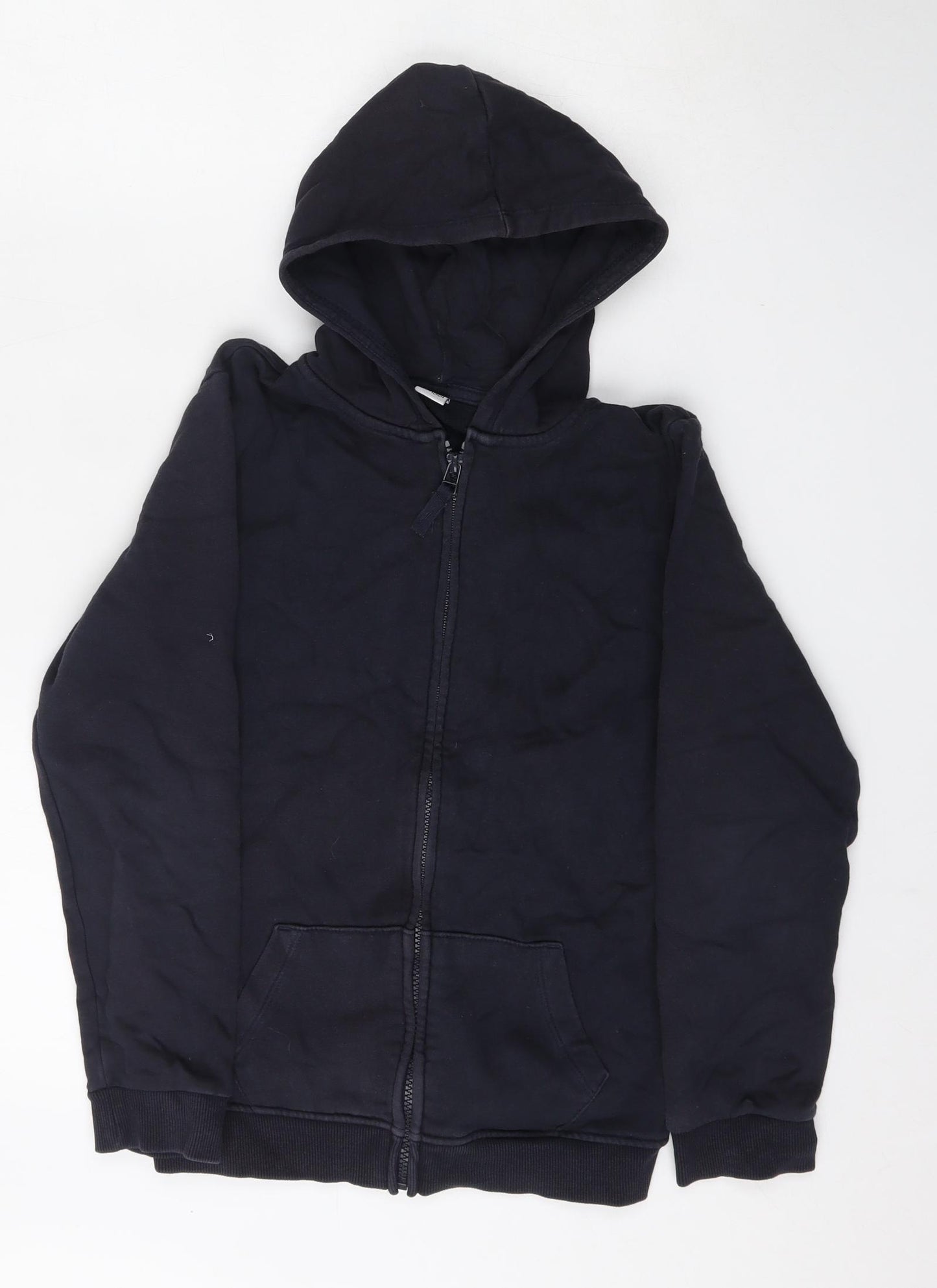 TU Boys Black  Cotton Full Zip Hoodie Size 10 Years  Zip - School