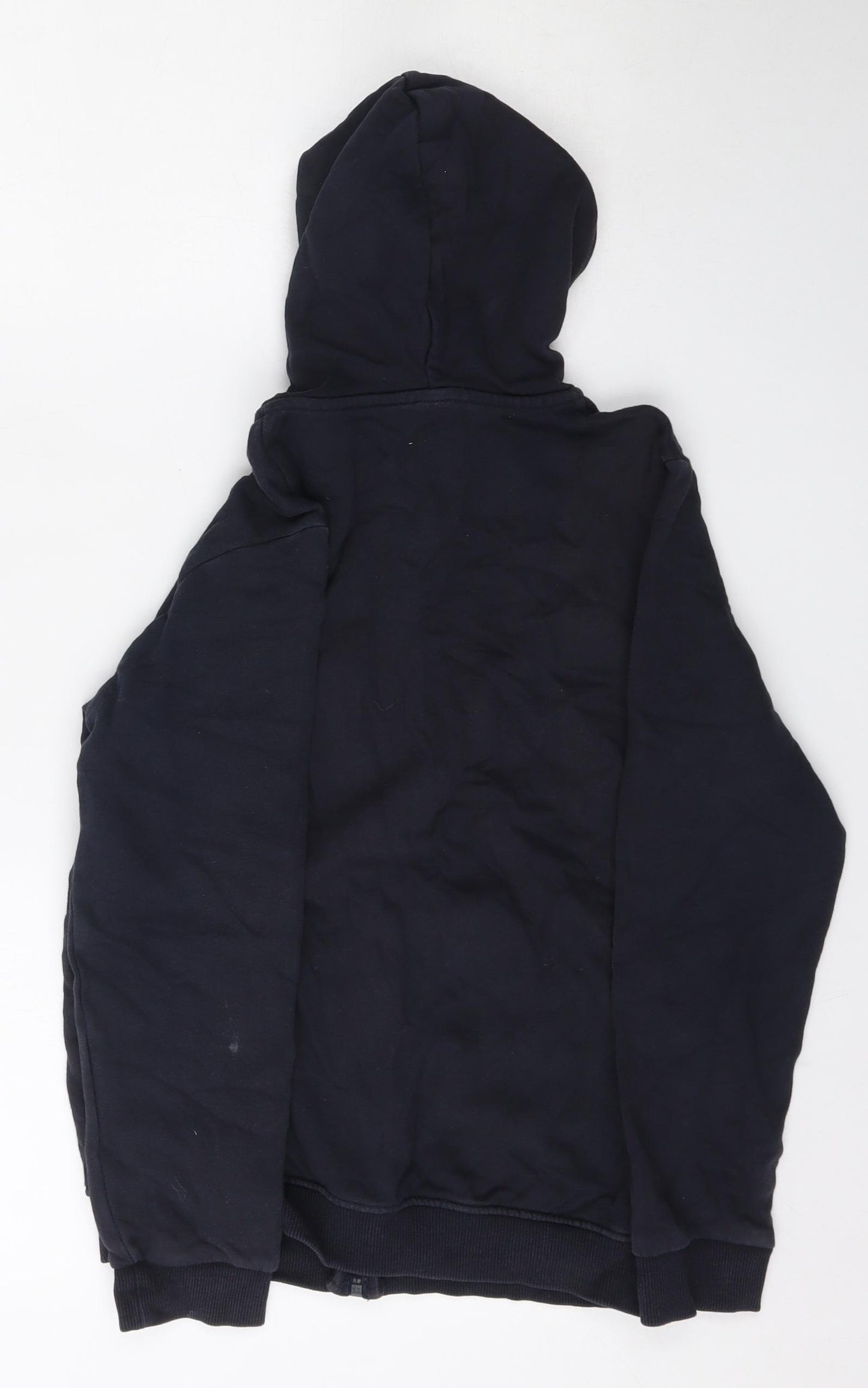 TU Boys Black  Cotton Full Zip Hoodie Size 10 Years  Zip - School
