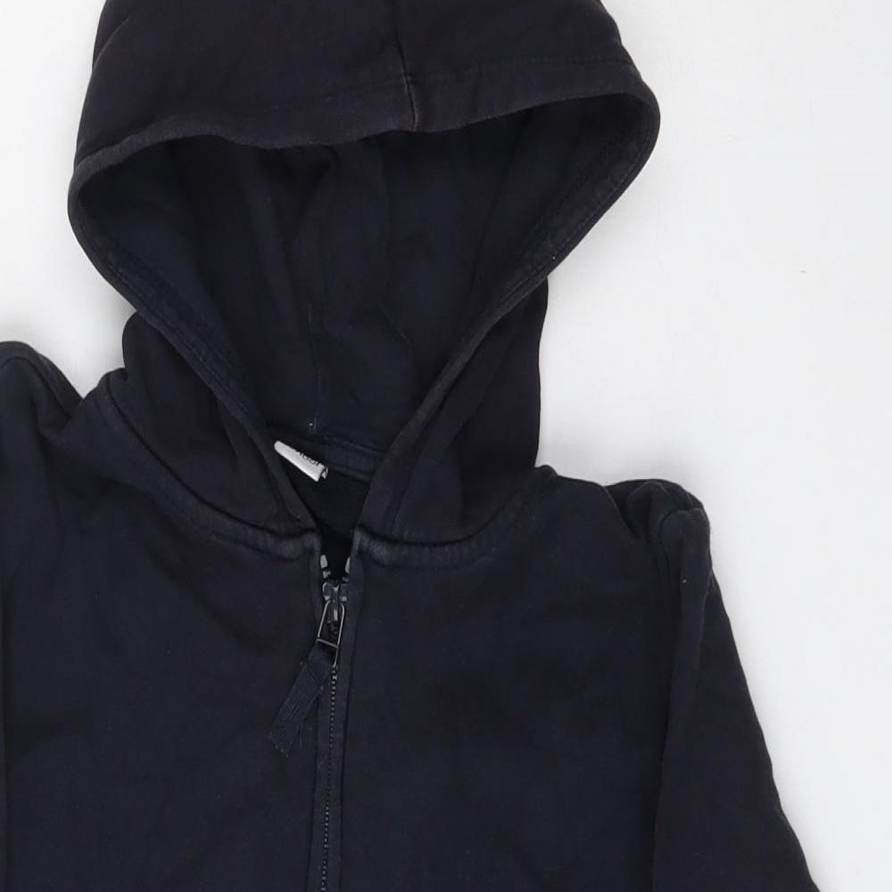 TU Boys Black  Cotton Full Zip Hoodie Size 10 Years  Zip - School