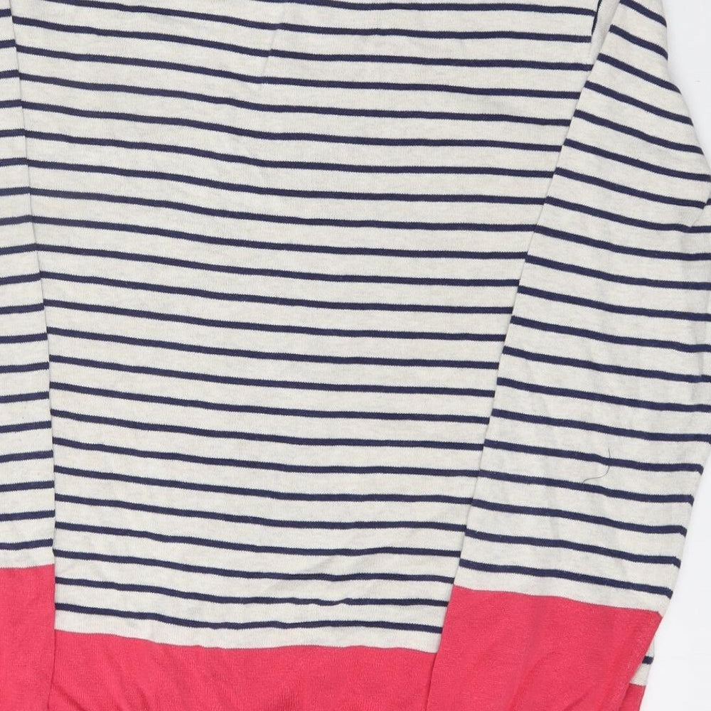 George Womens Multicoloured Round Neck Striped Cotton Pullover Jumper Size 18   - Pug Design