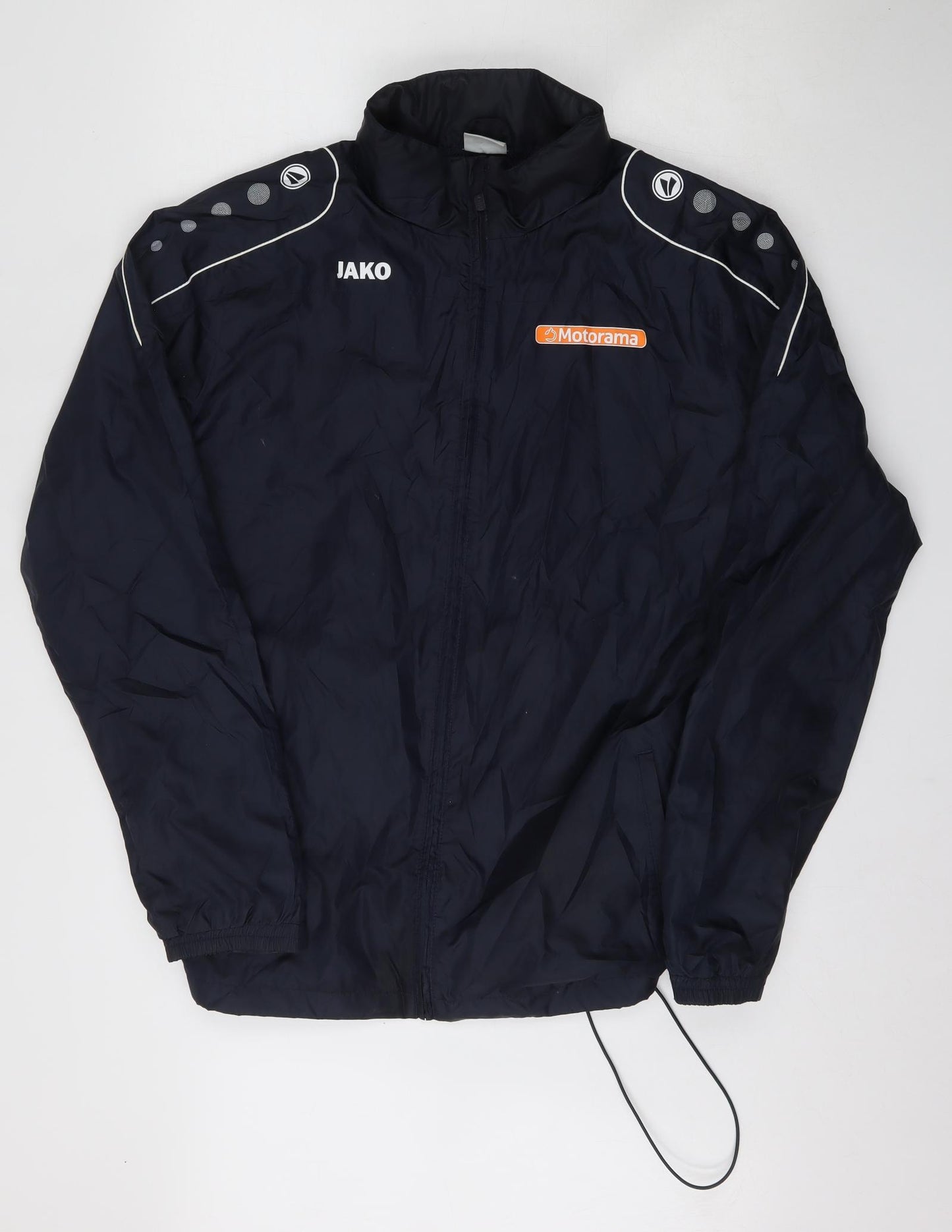 JAKO Mens Black   Jacket  Size L  Zip - Motorama Print