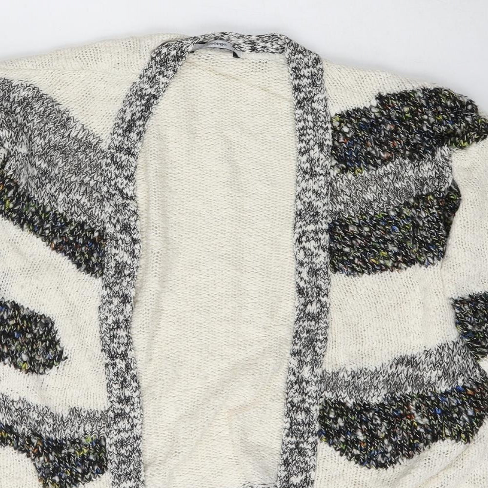 George Womens Multicoloured V-Neck  Cotton Cardigan Jumper Size 12