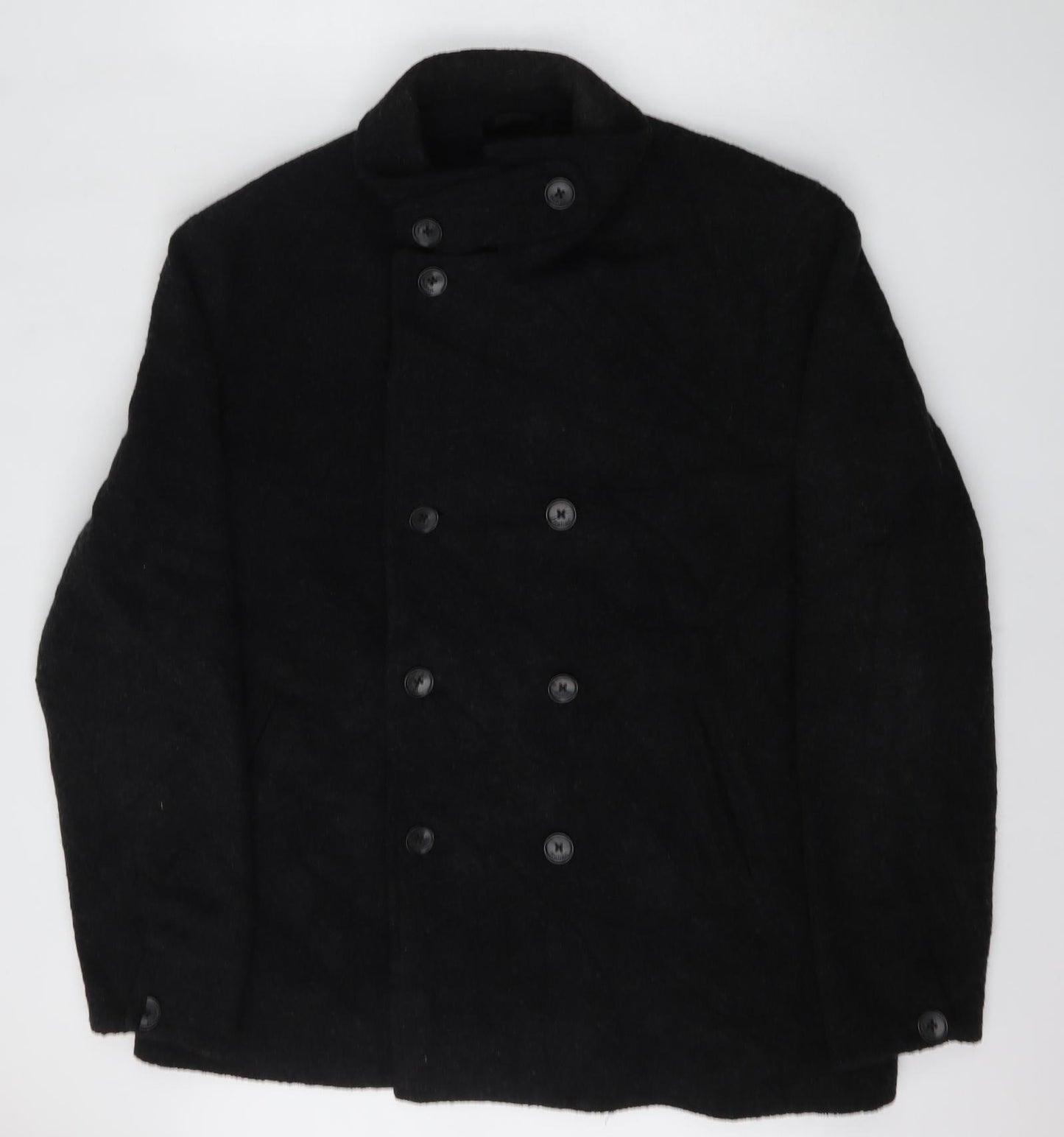 Rohan Mens Black   Pea Coat Coat Size XL  Button