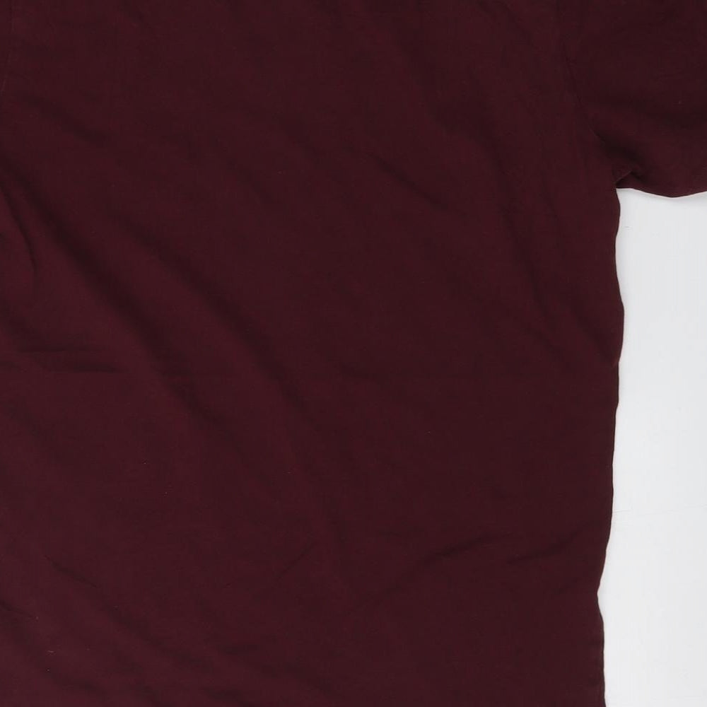 Jack and Jones Mens Red  Cotton  T-Shirt Size S Round Neck