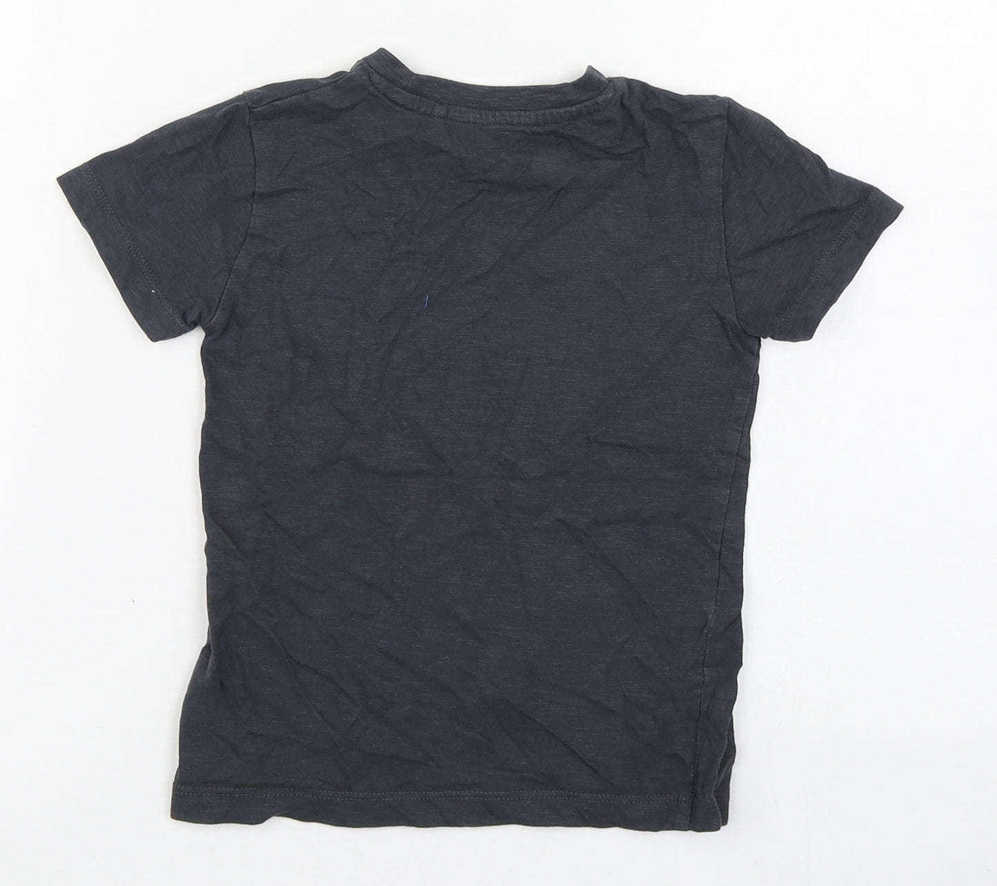 NEXT Boys Grey  100% Cotton Basic T-Shirt Size 3-4 Years Round Neck Pullover