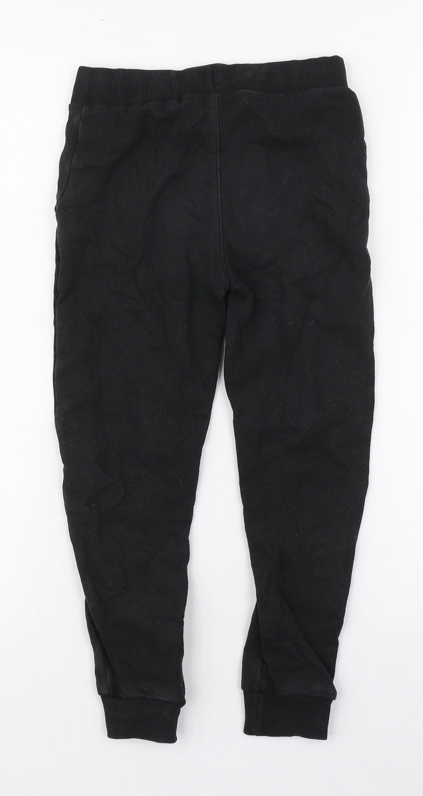 Marks and Spencer Boys Black  Cotton Jogger Trousers Size 6-7 Years  Regular
