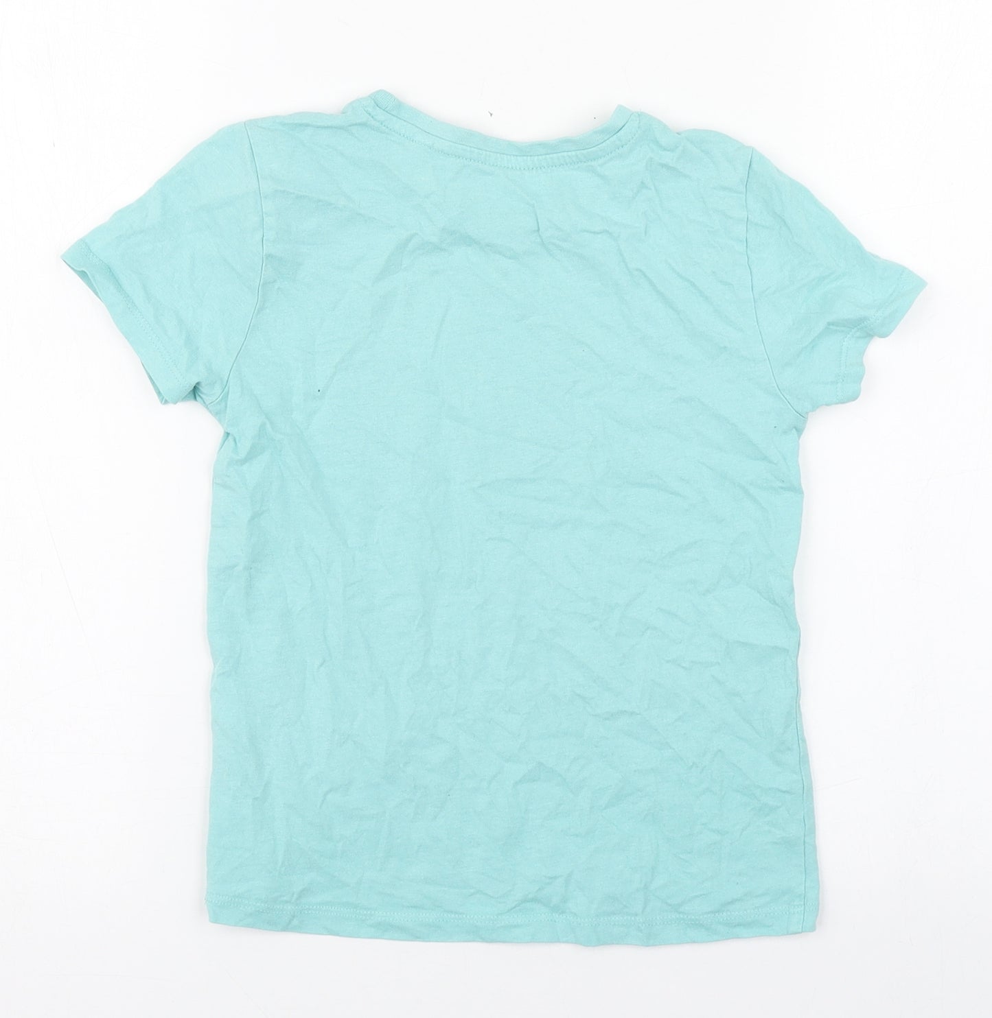 Primark Boys Blue  100% Cotton Basic T-Shirt Size 5-6 Years Round Neck Pullover