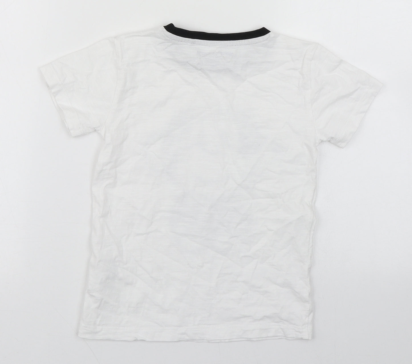 NEXT Boys White  100% Cotton Basic T-Shirt Size 4-5 Years Round Neck Pullover