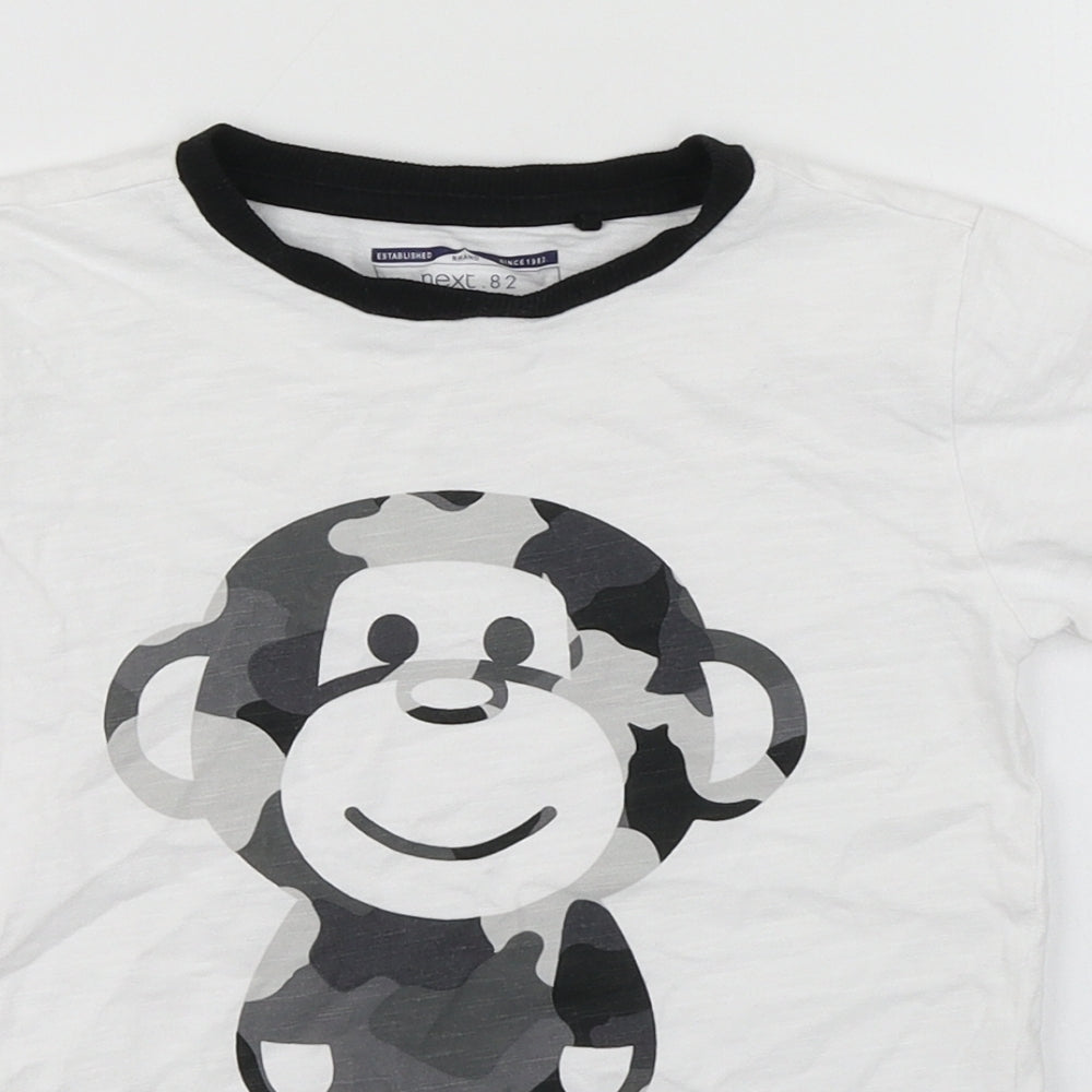 NEXT Boys White  100% Cotton Basic T-Shirt Size 4-5 Years Round Neck Pullover