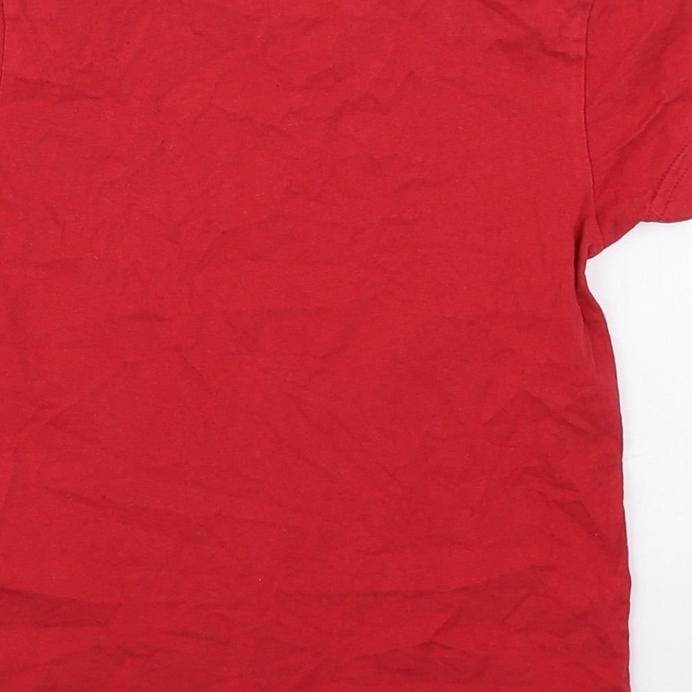 Primark Boys Red  100% Cotton Basic T-Shirt Size 5-6 Years Round Neck Pullover