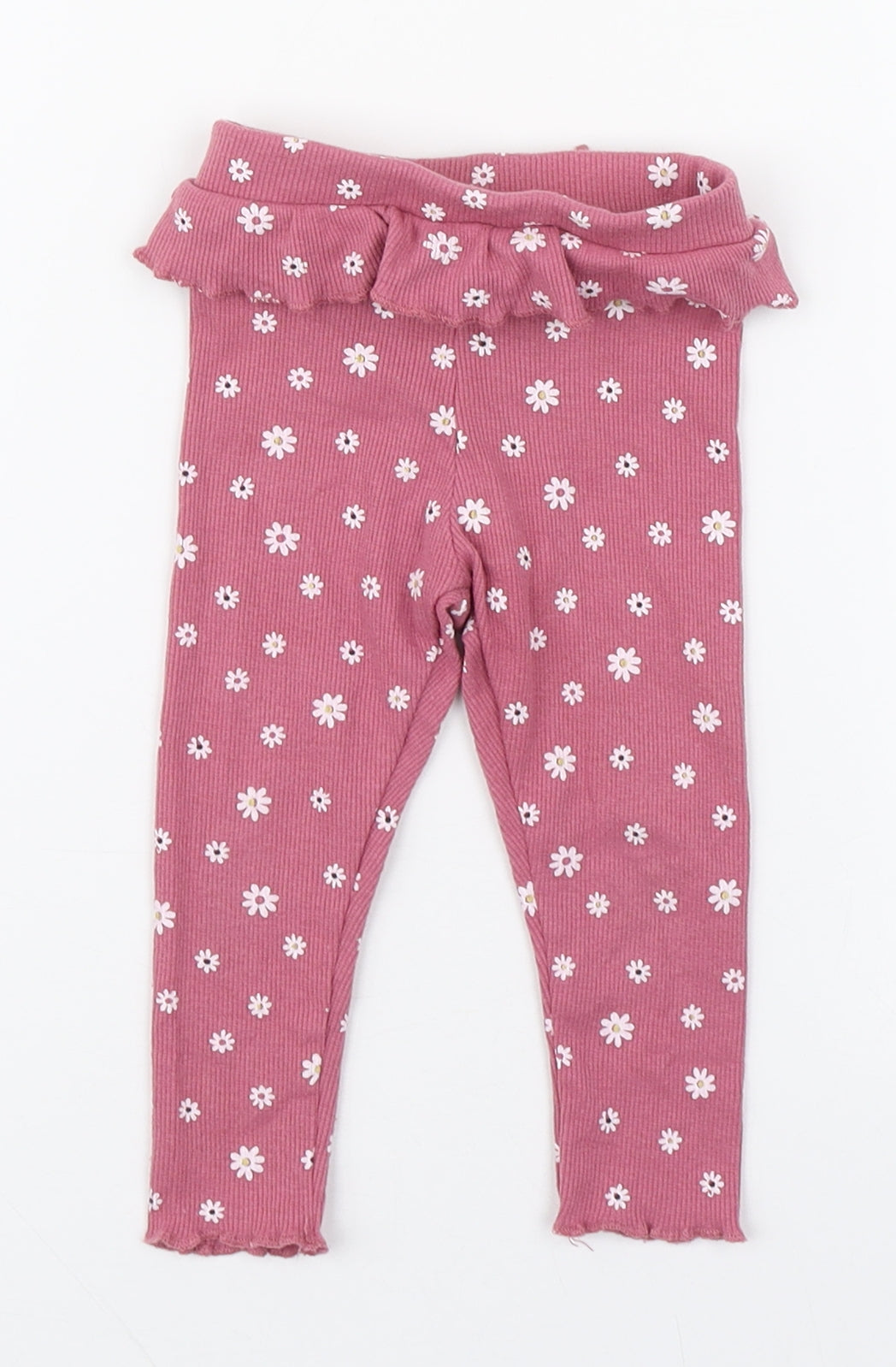 Primark Girls Pink Geometric Cotton Jogger Leggings Size 9-12 Months