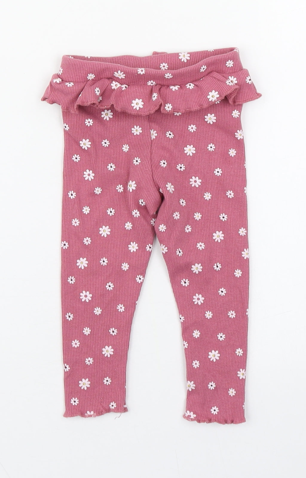 Primark Girls Pink Geometric Cotton Jogger Leggings Size 9-12 Months