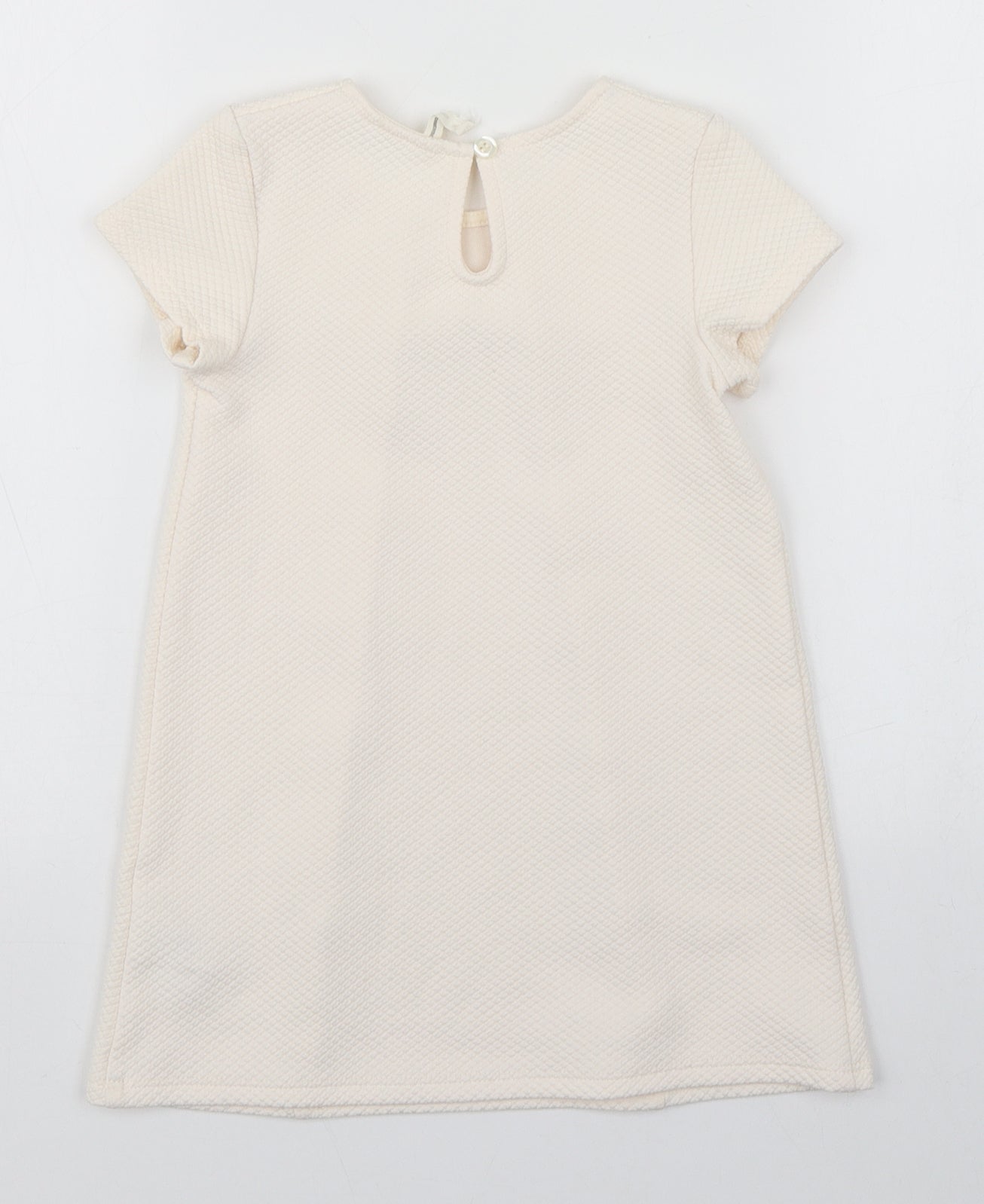 Young Dimension Girls Ivory  Polyester A-Line  Size 3-4 Years  Round Neck Button