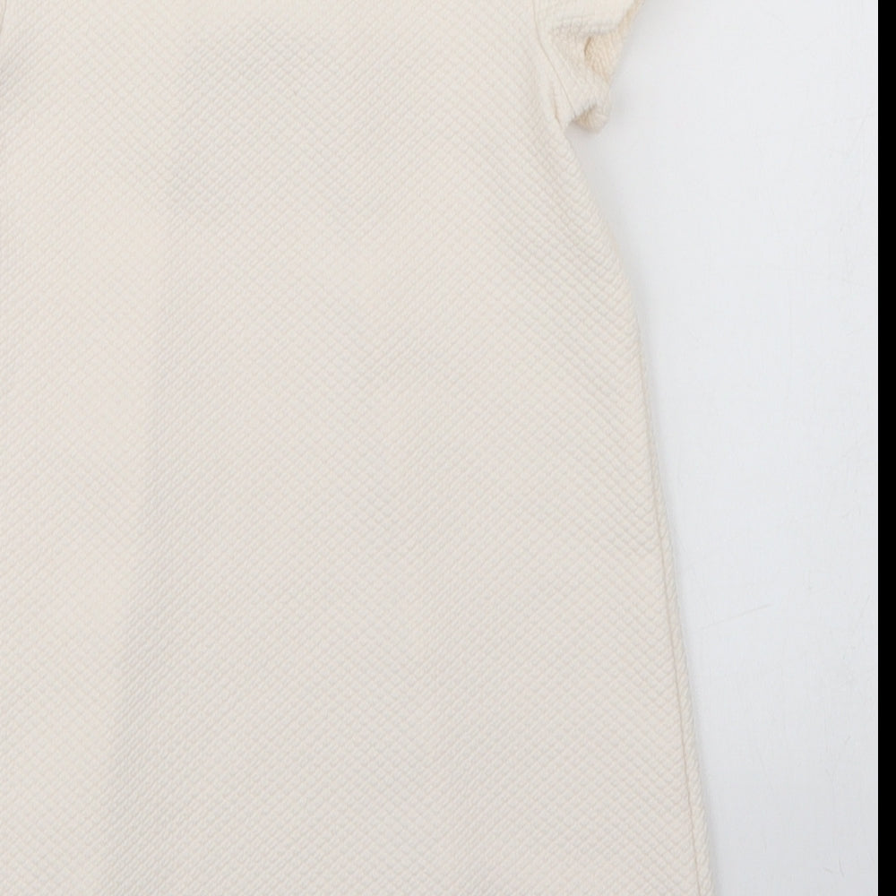 Young Dimension Girls Ivory  Polyester A-Line  Size 3-4 Years  Round Neck Button