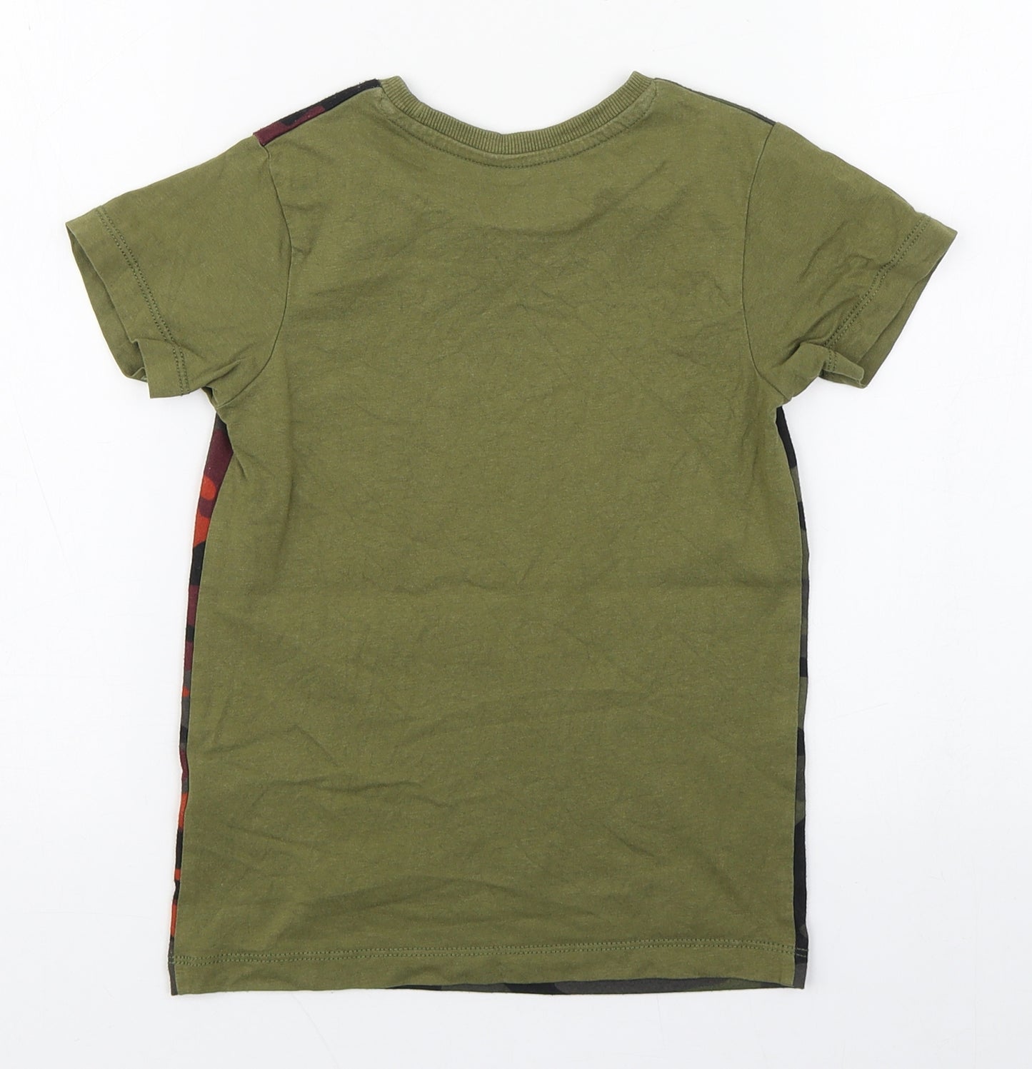 Matalan Boys Green Camouflage Polyester Basic T-Shirt Size 6 Years Round Neck Pullover