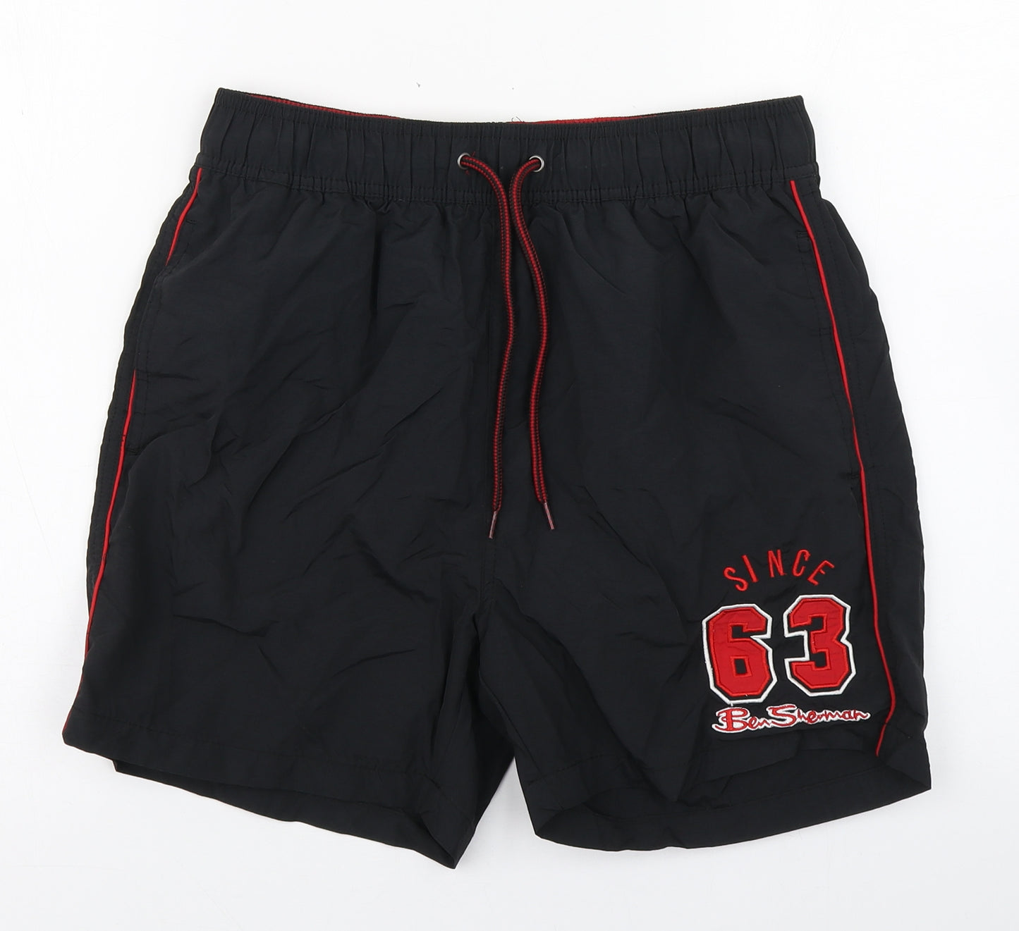 Ben Sherman Mens Black  Polyamide Athletic Shorts Size M L6 in Regular  - Swim trunks