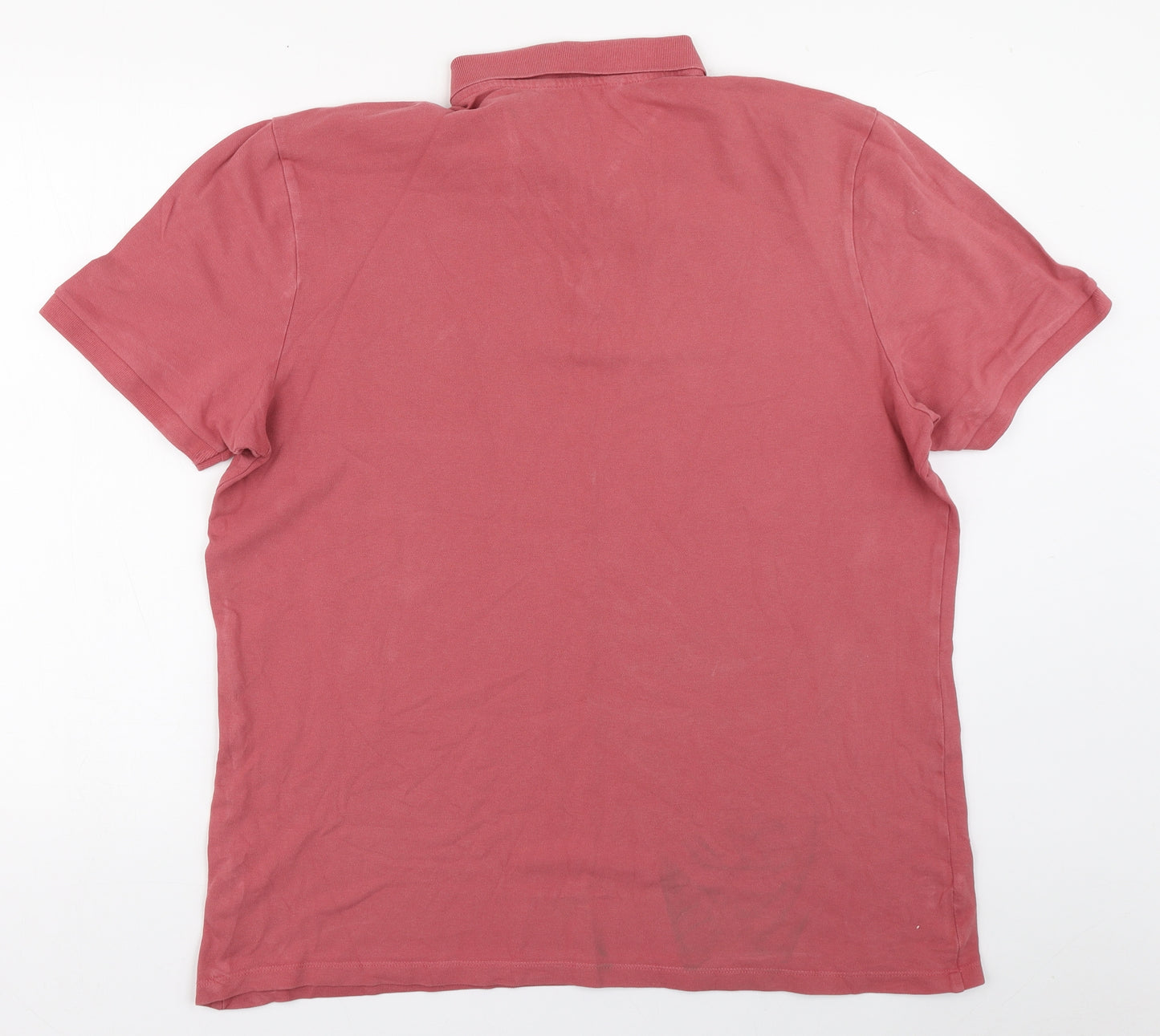 F&F Mens Red  Cotton  Polo Size XL Collared Button