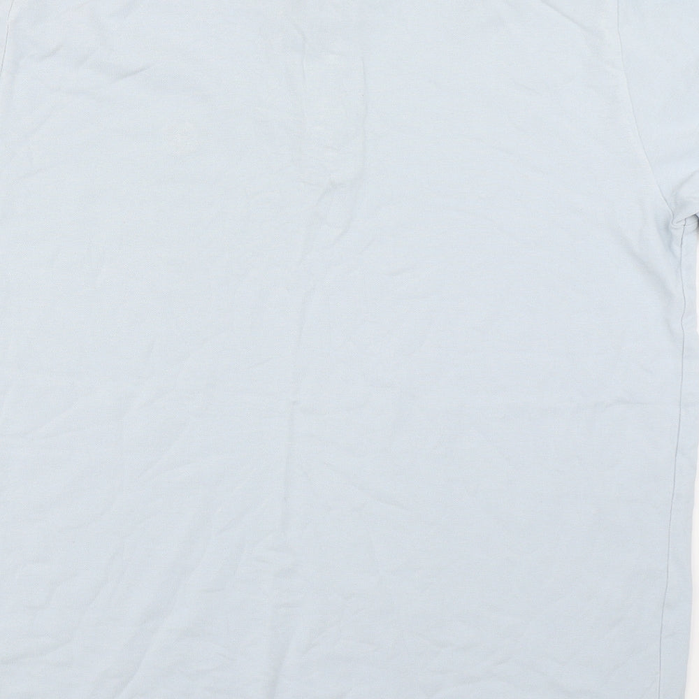 Easy Mens Blue  Cotton  Polo Size XL Collared Button