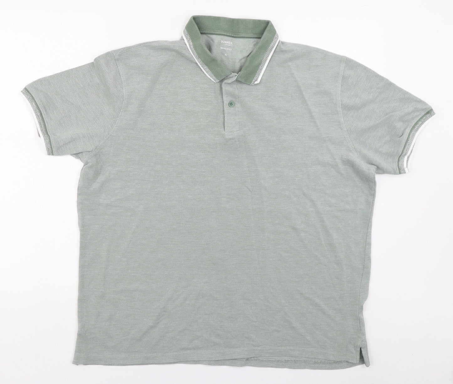 Dunnes Stores Mens Green  Cotton  Polo Size XL Collared Button