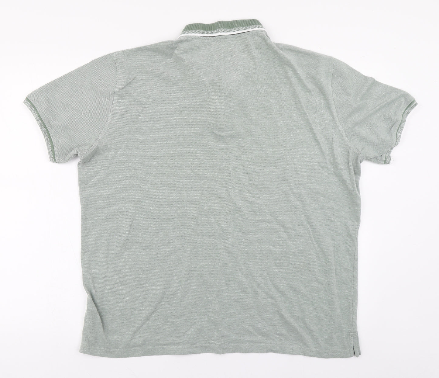 Dunnes Stores Mens Green  Cotton  Polo Size XL Collared Button