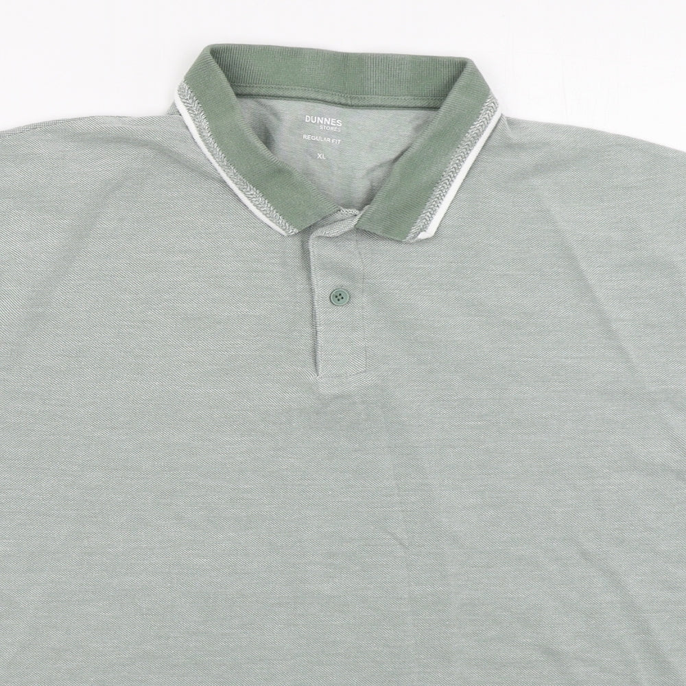 Dunnes Stores Mens Green  Cotton  Polo Size XL Collared Button