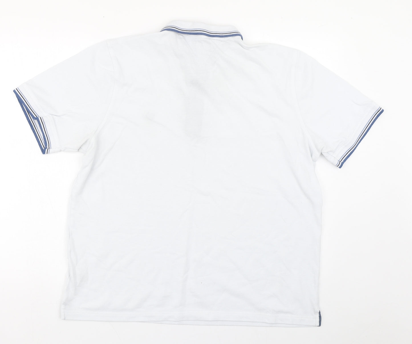 Lincoln Mens Blue  Cotton  Polo Size XL Collared Button