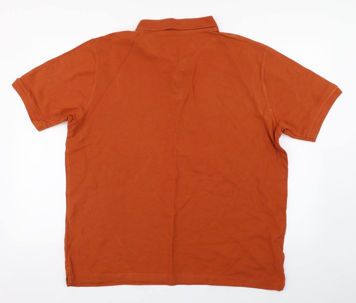 Dunnes Stores Mens Orange  Cotton  Polo Size XL Collared Button