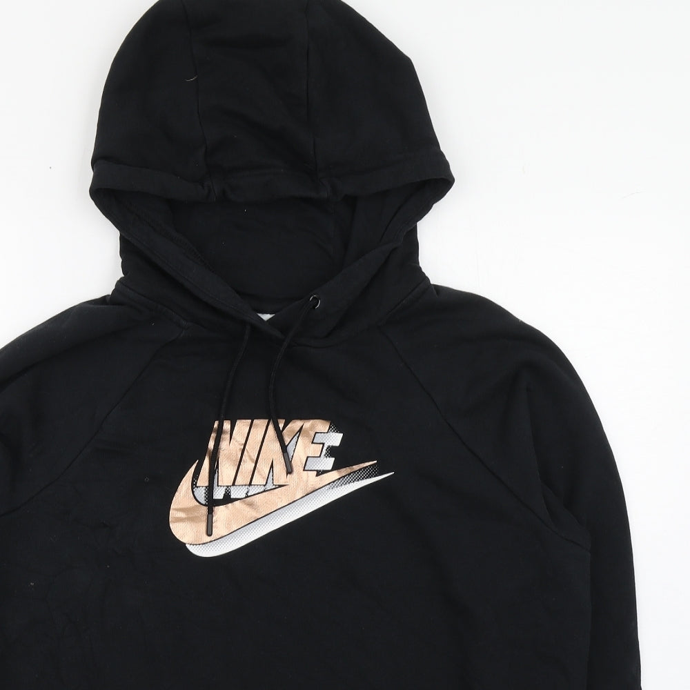 Nike Mens Black  Cotton Pullover Hoodie Size L
