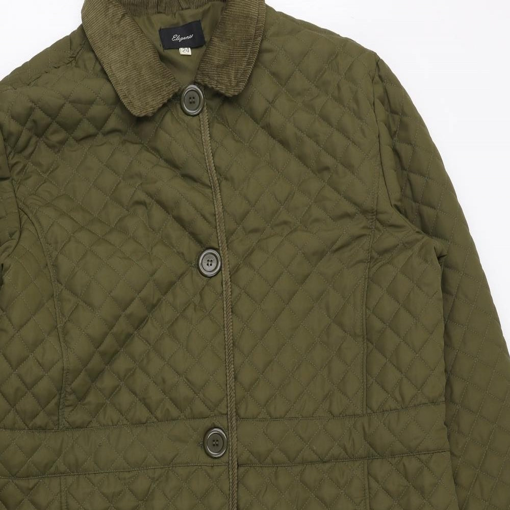 Elegance Womens Green   Quilted Coat Size 24  Button