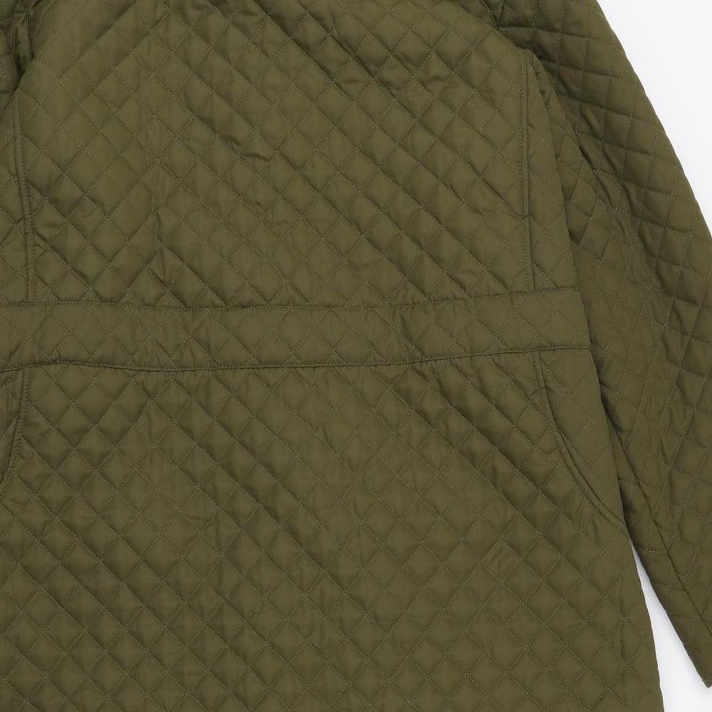 Elegance Womens Green   Quilted Coat Size 24  Button