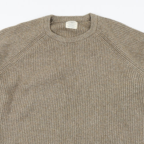 Marks and Spencer Mens Beige Round Neck  Polyester Pullover Jumper Size XL