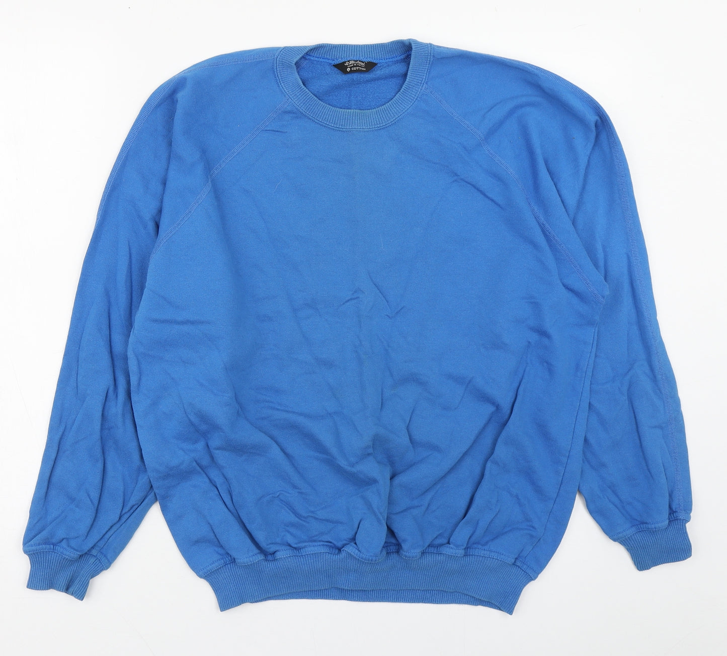 St Michael Mens Blue  Cotton Pullover Sweatshirt Size M