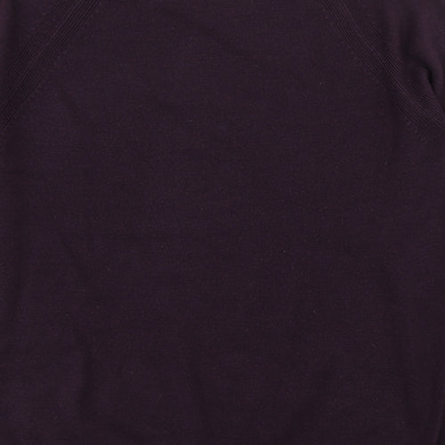 Marks and Spencer Womens Purple Round Neck  Acrylic Pullover Jumper Size 16
