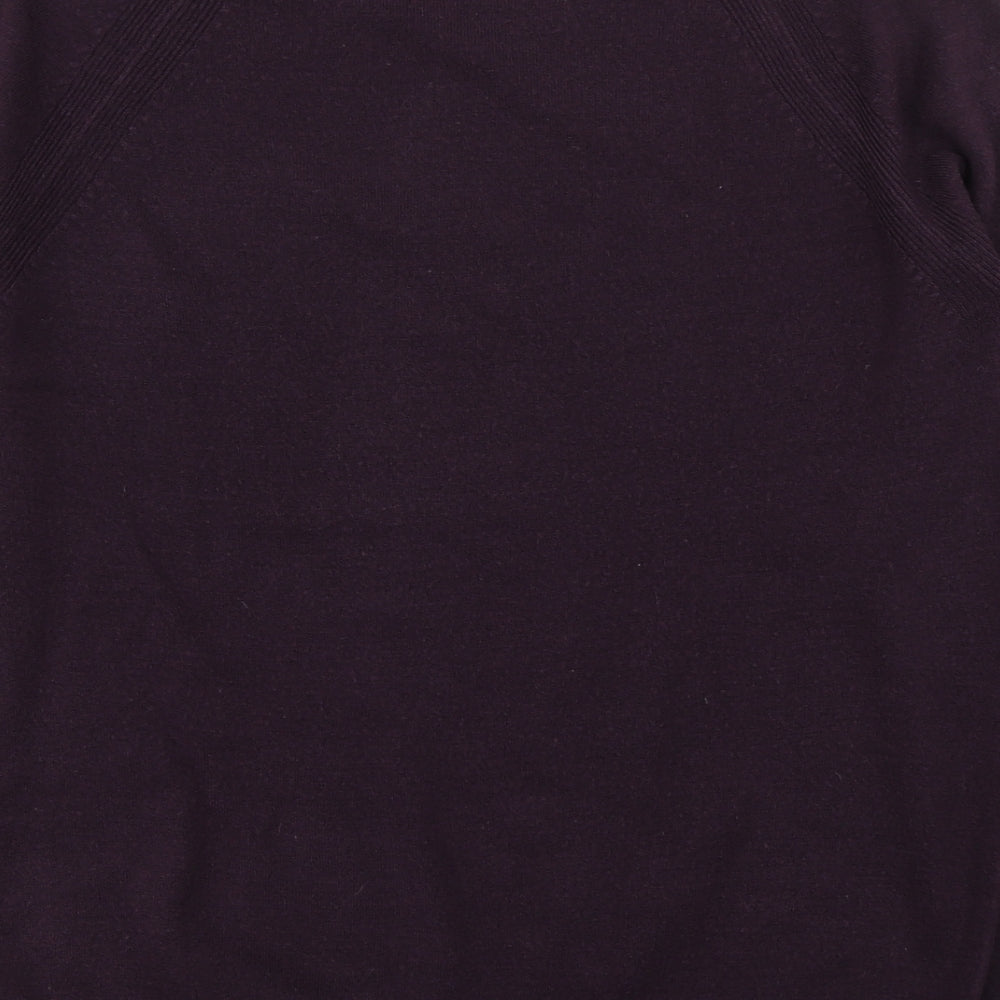 Marks and Spencer Womens Purple Round Neck  Acrylic Pullover Jumper Size 16