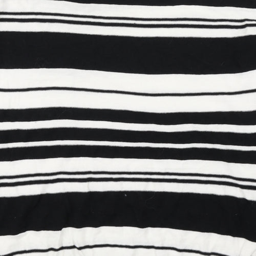 NEXT Womens Black Boat Neck Striped Cotton Pullover Jumper Size 10