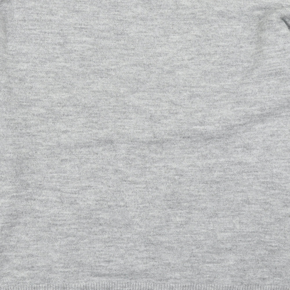 TU Womens Grey Round Neck  Acrylic Pullover Jumper Size 14