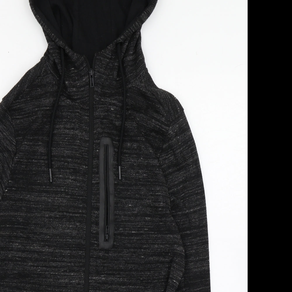 Primark Mens Black  Polyester Full Zip Hoodie Size S
