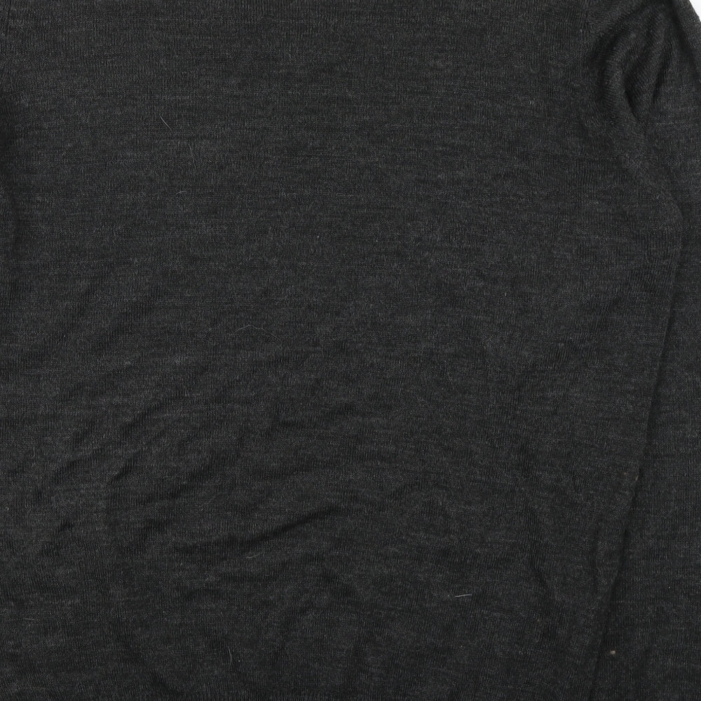 F&F Mens Grey V-Neck  Acrylic Pullover Jumper Size XL