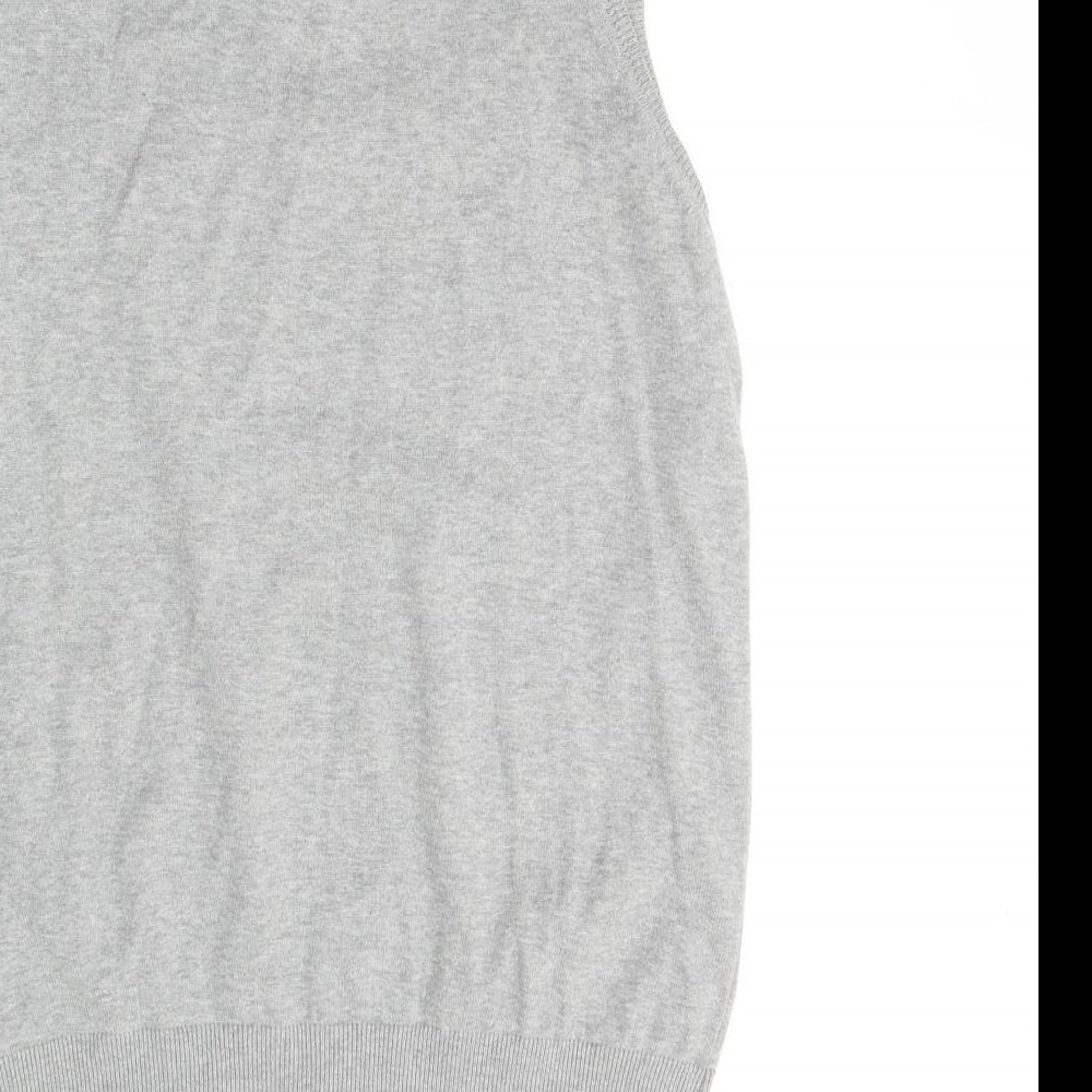 H&M Mens Grey V-Neck  Cotton Vest Jumper Size L