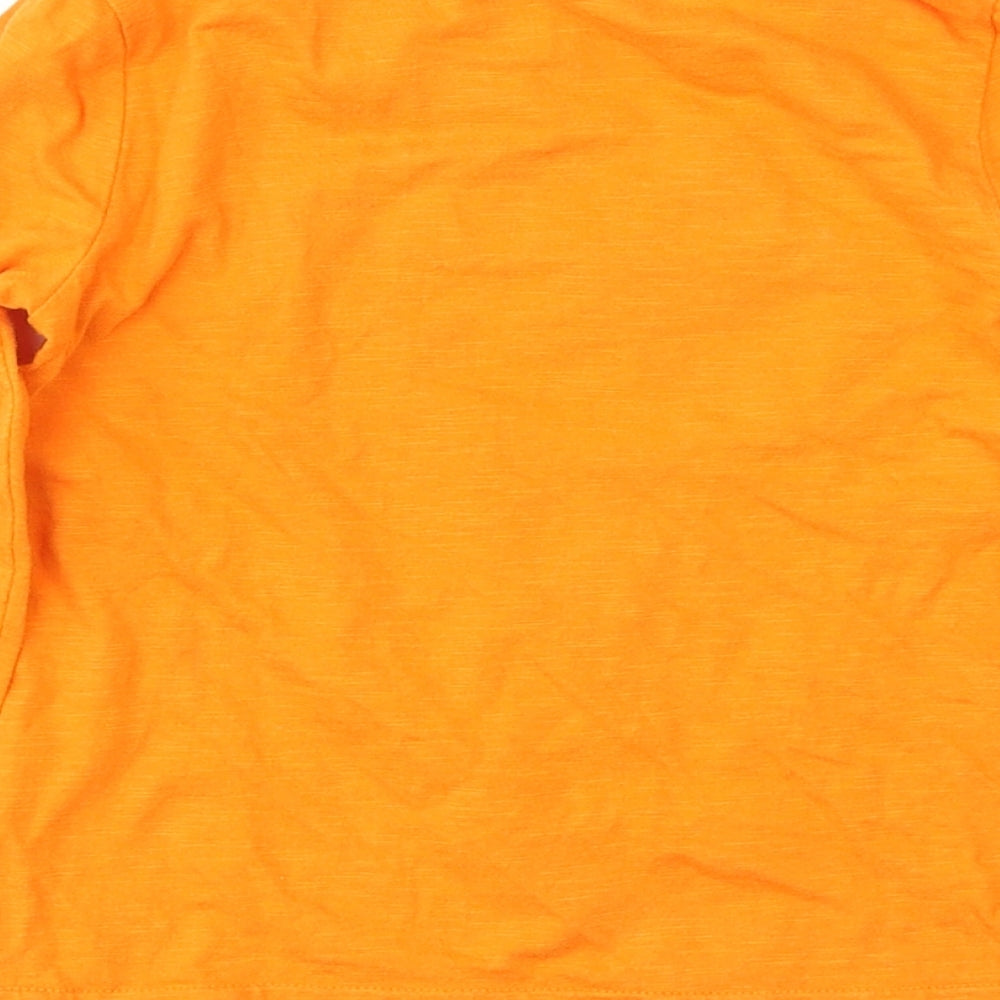Disney Boys Orange  Cotton Basic Casual Size 3-4 Years Round Neck Pullover - Halloween Mickey Mouse