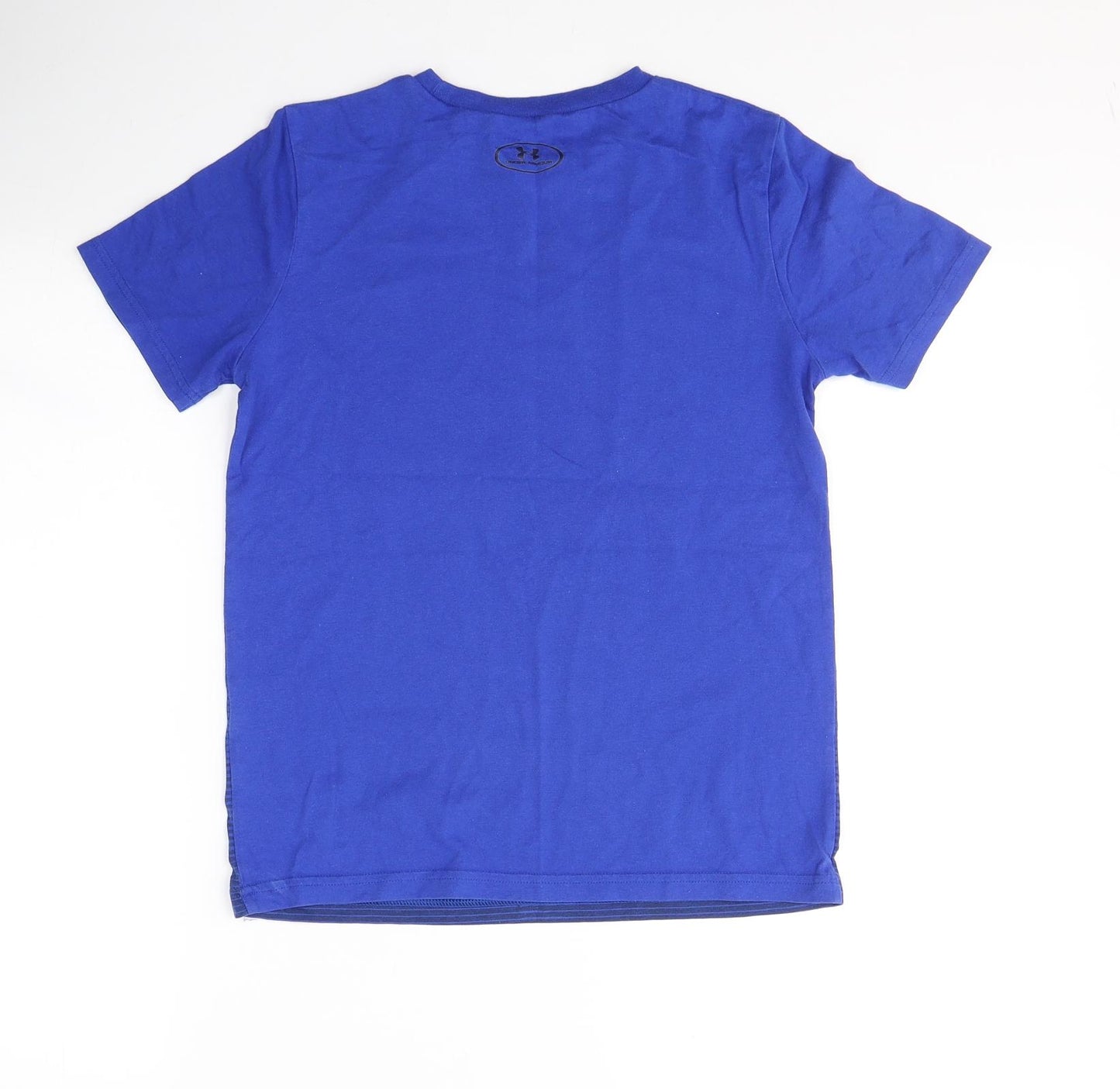 Under armour Boys Blue  Cotton Basic T-Shirt Size M Round Neck Pullover - USA
