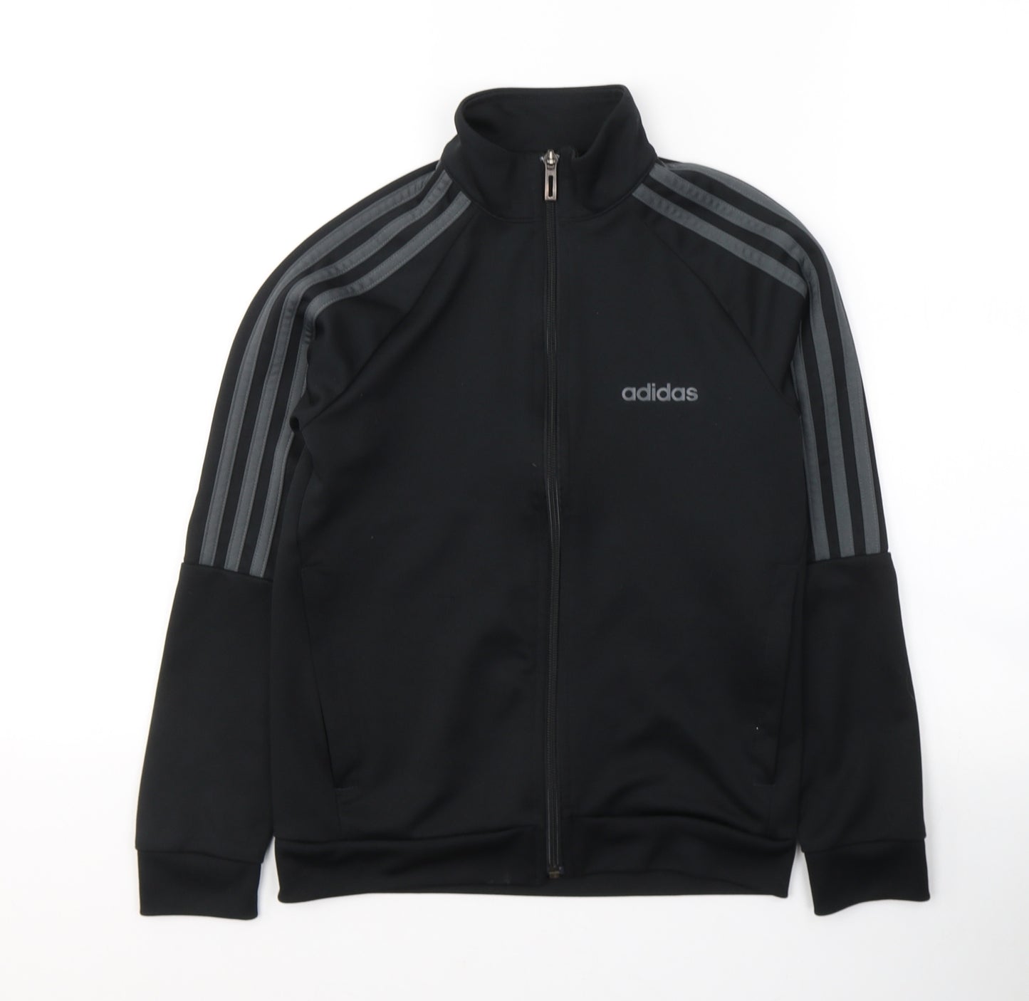 adidas Boys Black  Polyester Full Zip Sweatshirt Size 9-10 Years  Zip