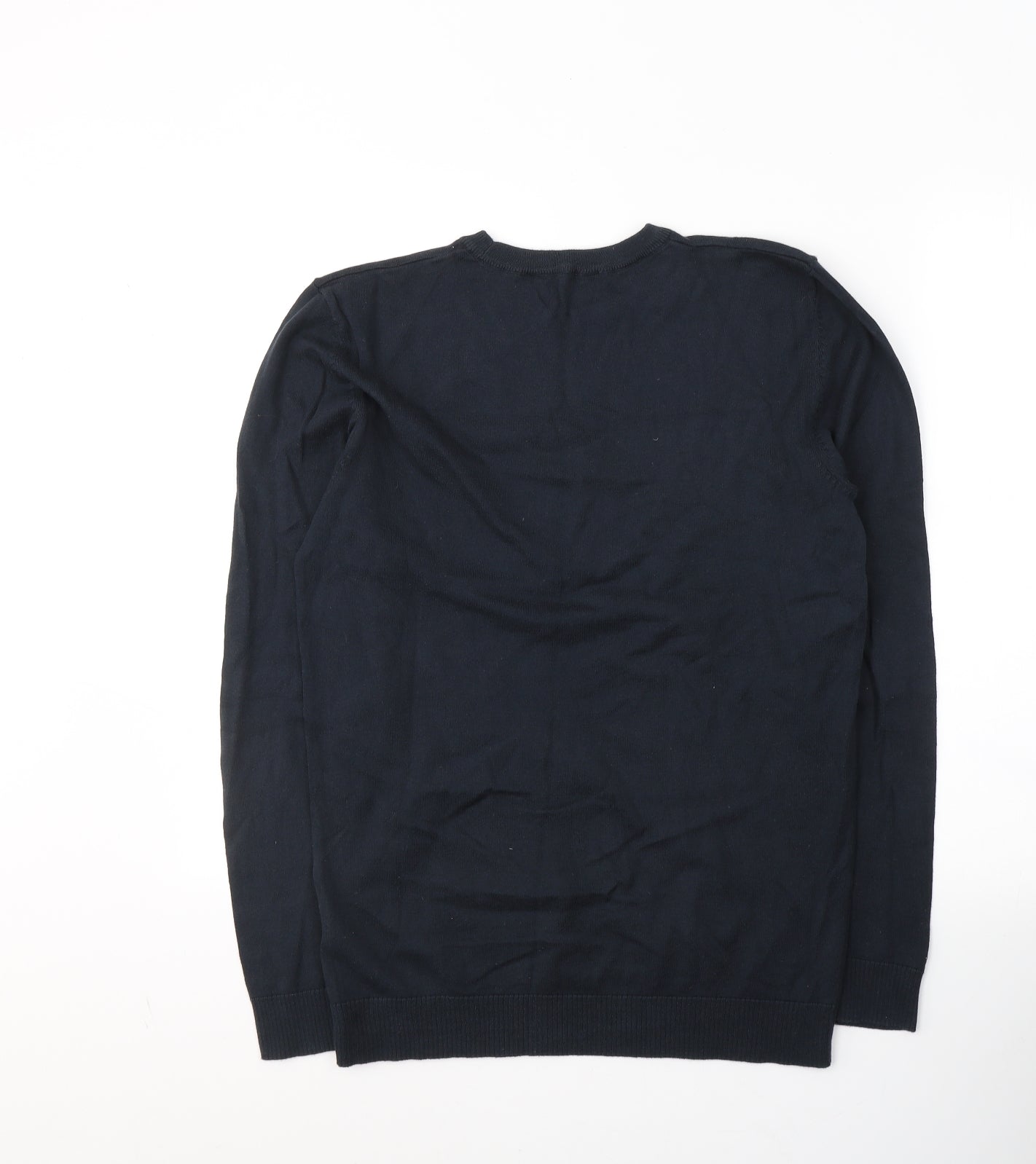 H&M Boys Blue Round Neck  Cotton Pullover Jumper Size 14-15 Years  Pullover