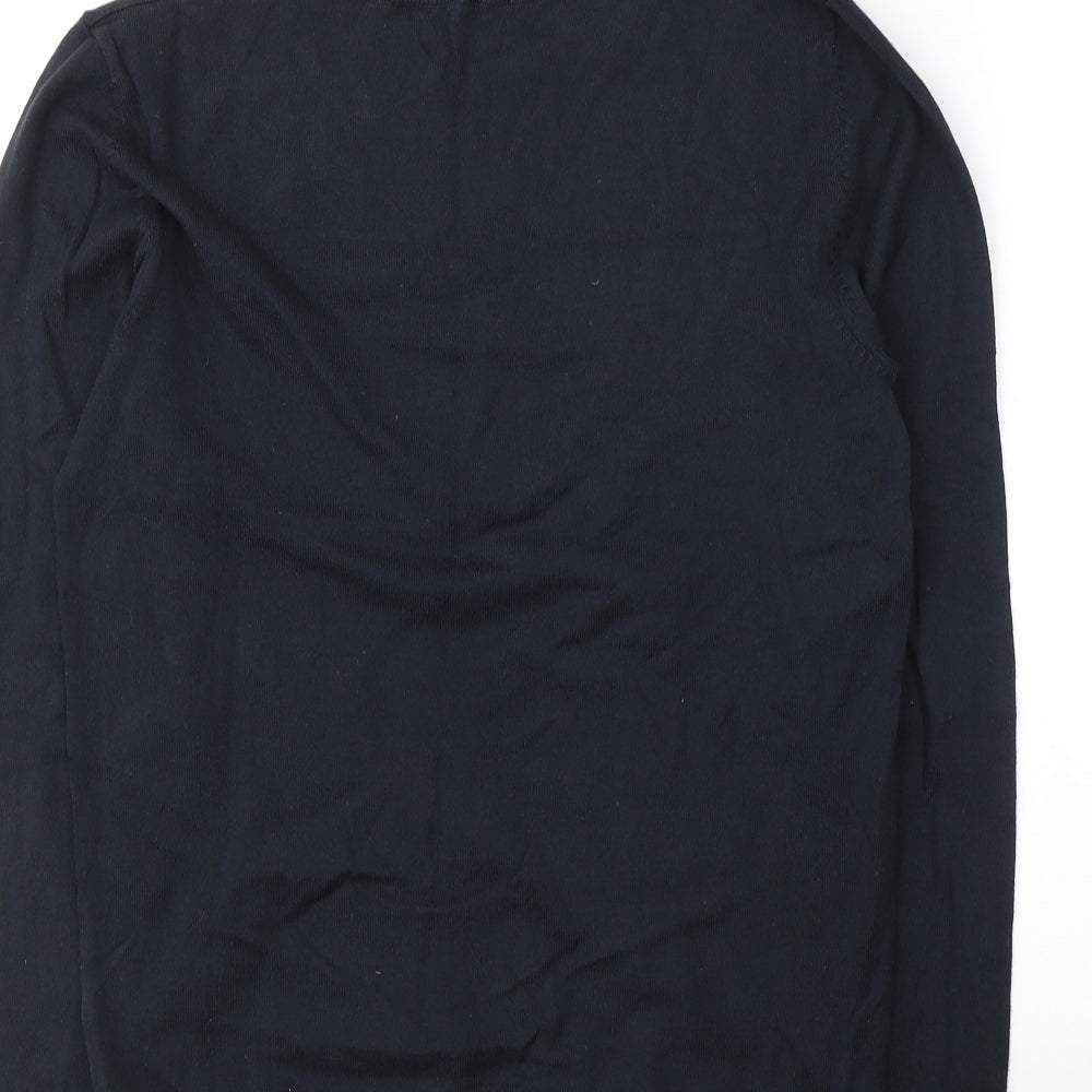 H&M Boys Blue Round Neck  Cotton Pullover Jumper Size 14-15 Years  Pullover