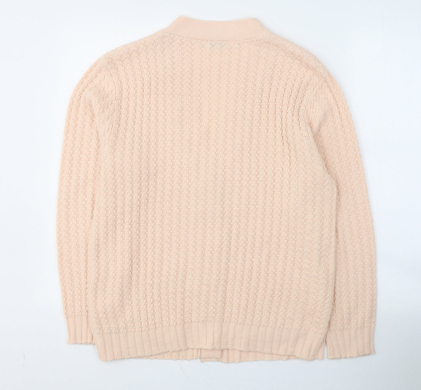 Damart Womens Orange V-Neck  Acrylic Cardigan Jumper Size 14