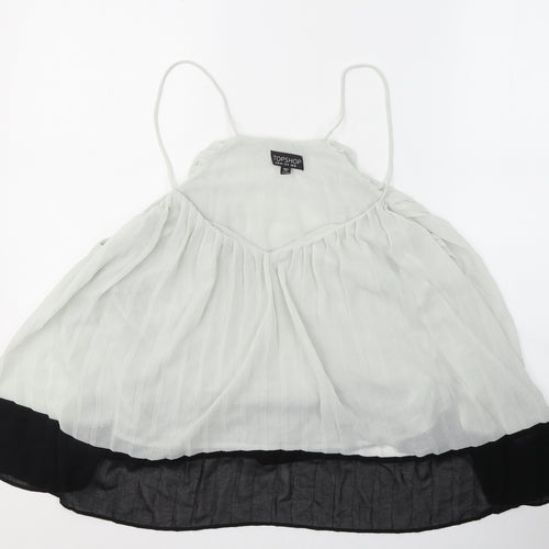Topshop Womens Grey  Polyester Camisole Blouse Size 12 V-Neck