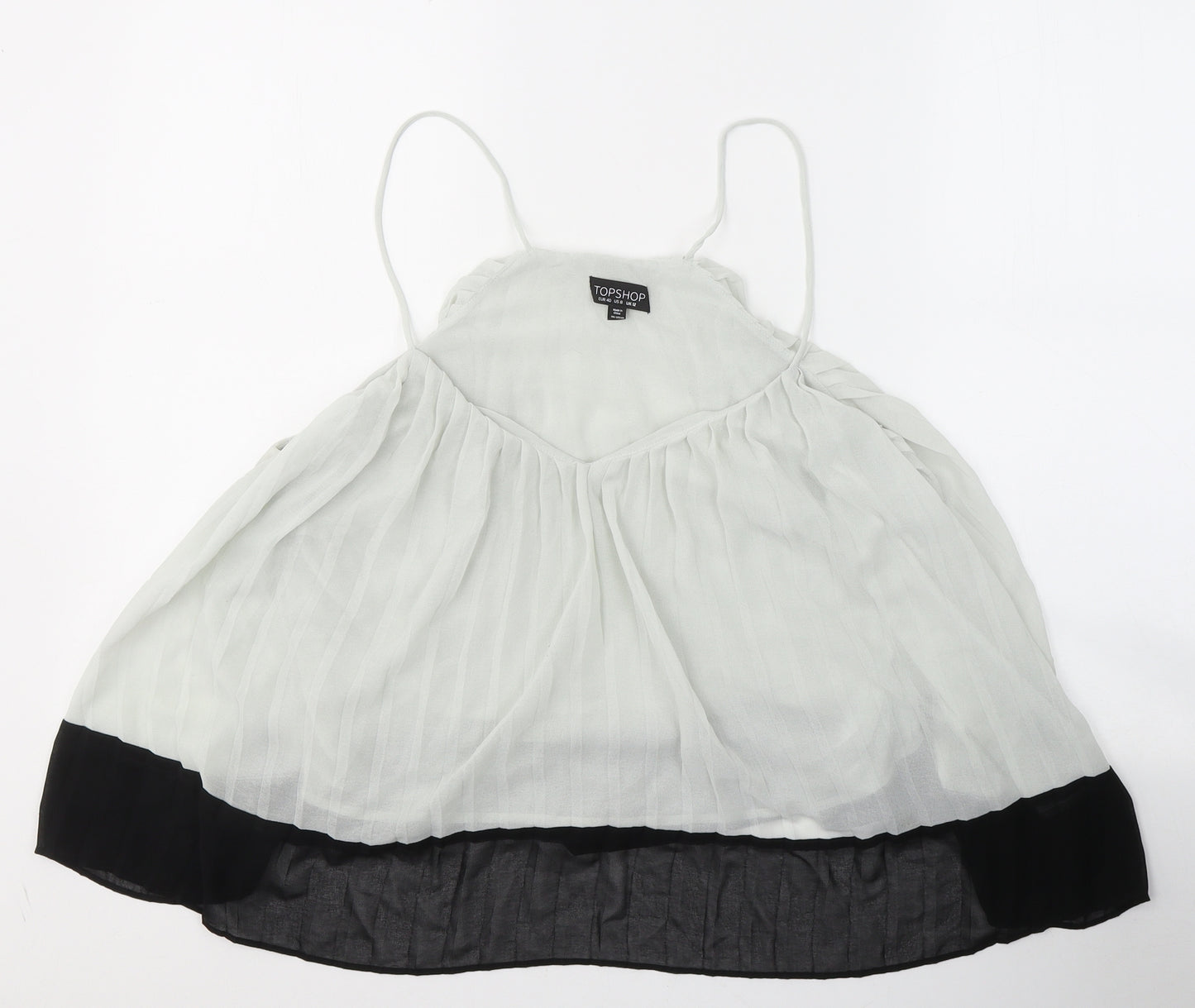 Topshop Womens Grey  Polyester Camisole Blouse Size 12 V-Neck