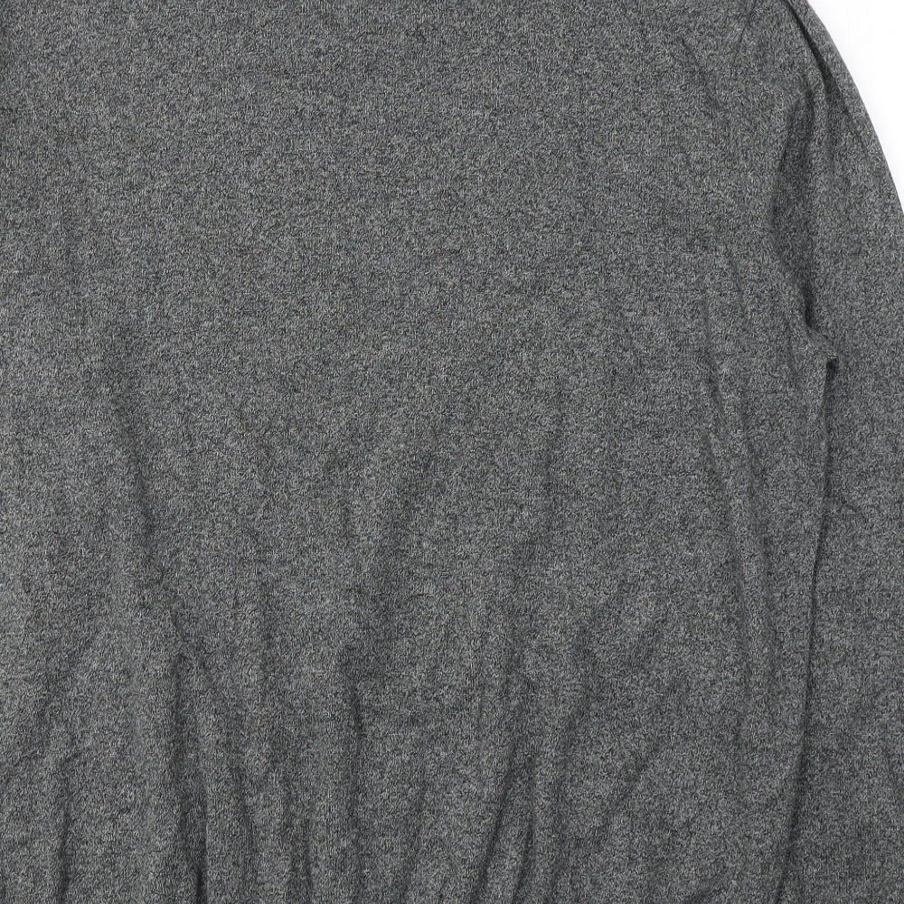 TU Mens Grey V-Neck  Cotton Pullover Jumper Size XL