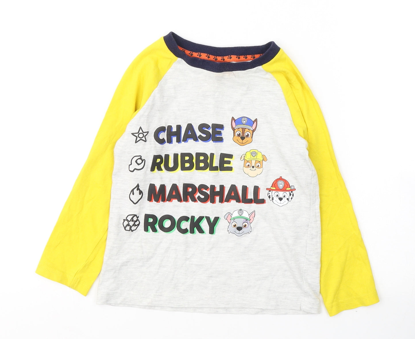 Paw Patrol Boys Grey Colourblock Cotton Pullover Casual Size 5-6 Years Round Neck Pullover - PAW PATROL